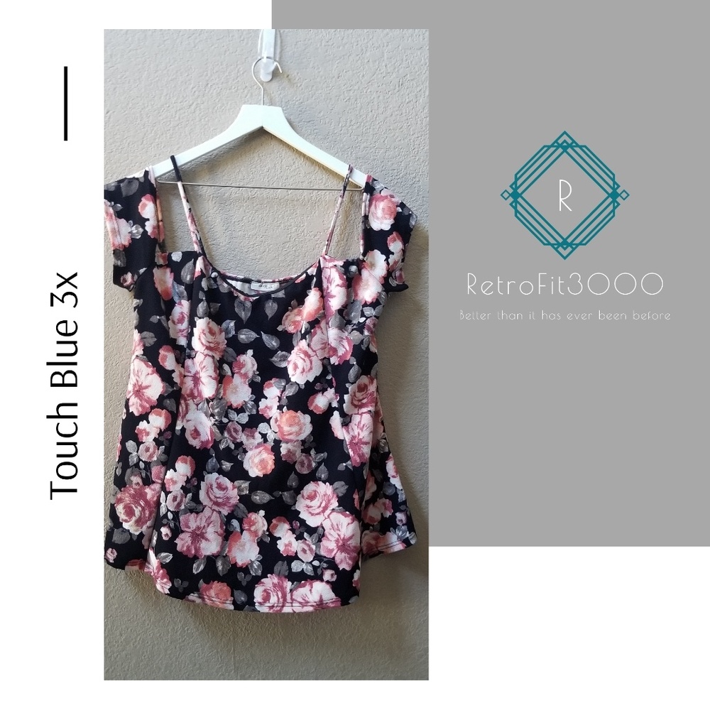 Floral off the shoulders top plus size 3x